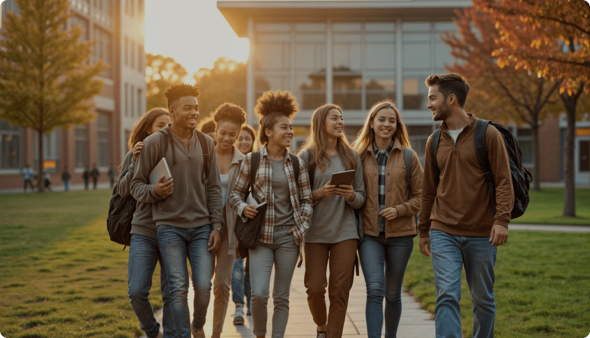 Students on campus